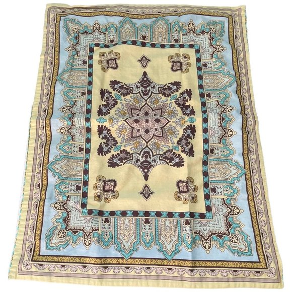 One Echo Teal Medallion Design Standard Pillow Sham Multicolor Boho 100% Cotton - Picture 2 of 9